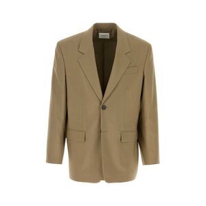 Saint Laurent Men Khaki Wool Blend Blazer